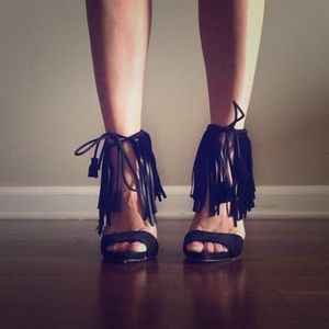 Zara Fringe Heels